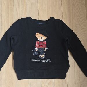 Ralph Lauren Kids Black Sweatshirt with Bear Graphic